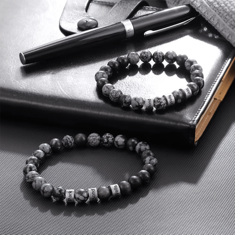 Bracelet Homme Personnalisé Perles -  Pierres Naturelles