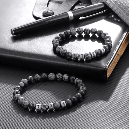 Bracelet Homme Personnalisé Perles -  Pierres Naturelles