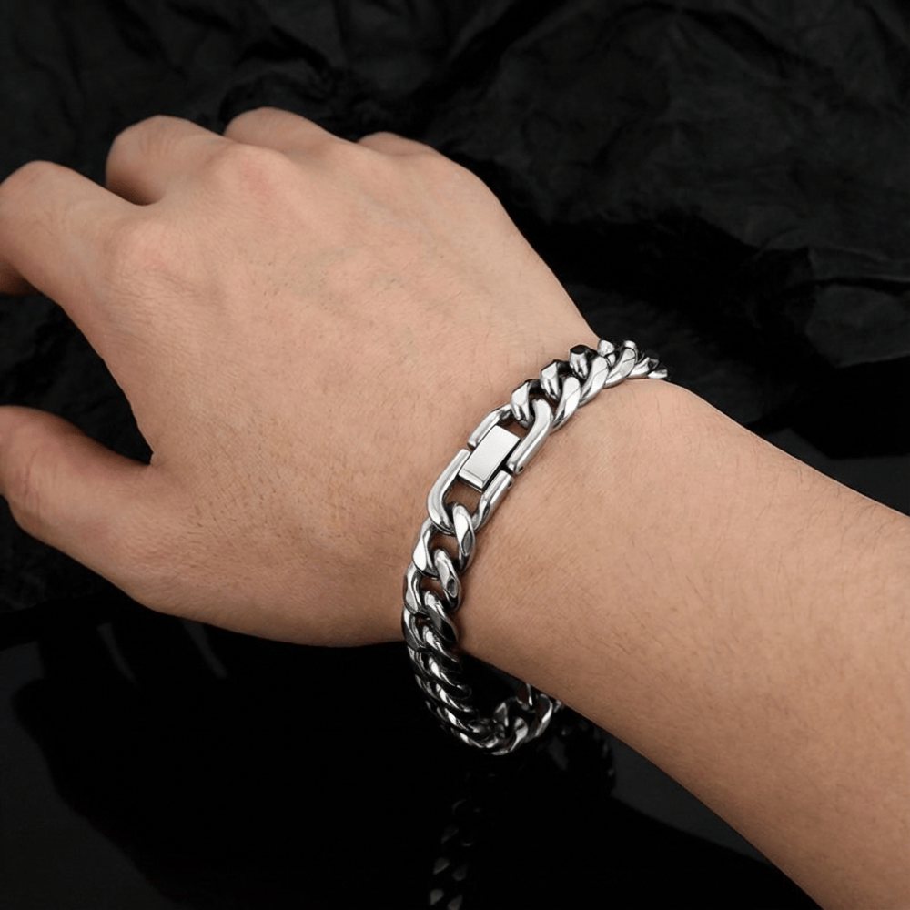 Bracelet Gourmette Homme Argent Grosse Maille