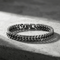 Gourmette Bracelet Homme Argent Maille Cubaine