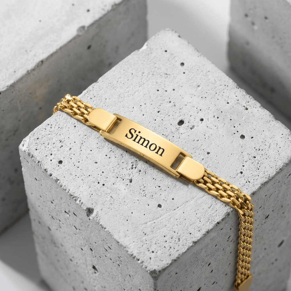 Gourmette Baptême Garçon Gravure Prénom Acier Inoxydable