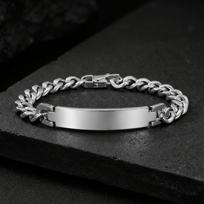 Gourmette Homme à Graver Prénom Bracelet Acier Inoxydable