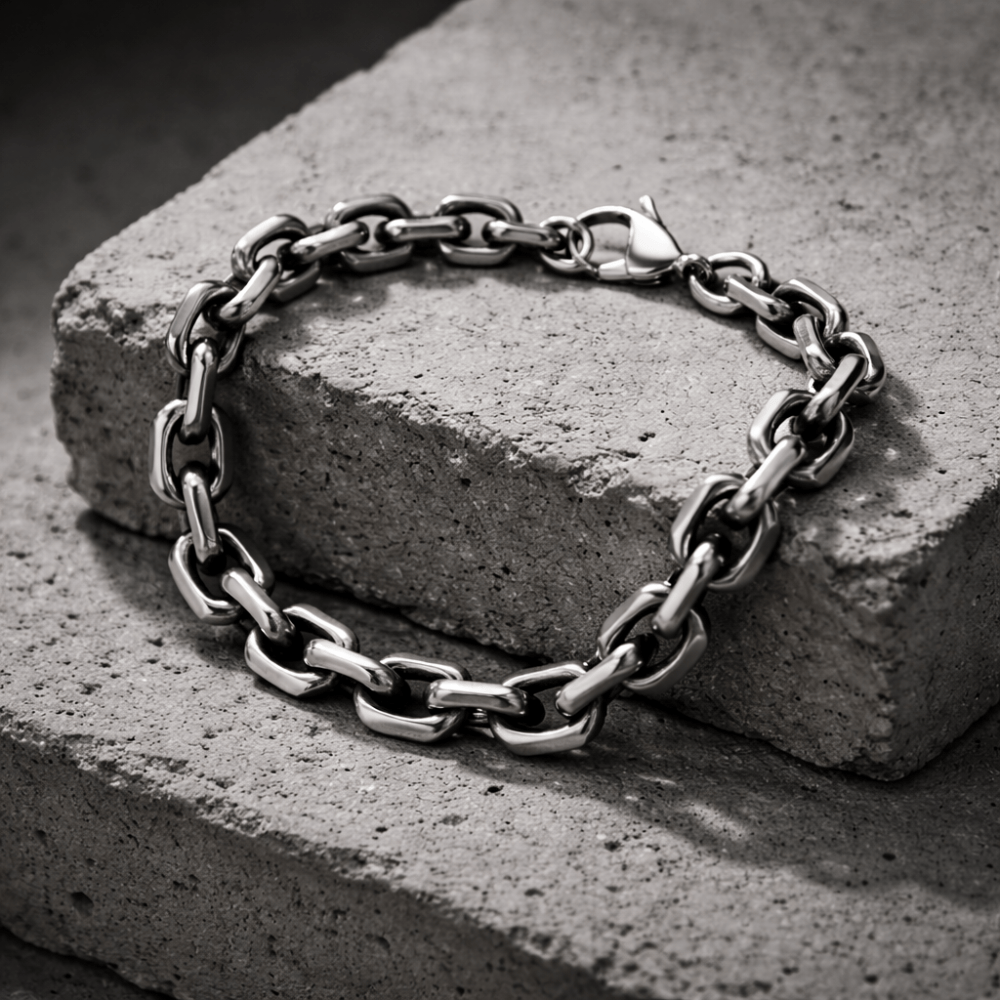 Bracelet Gourmette Homme Argent Maille Forçat
