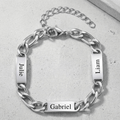 Gourmette Homme Argent Prénoms Gravés Personnalisable