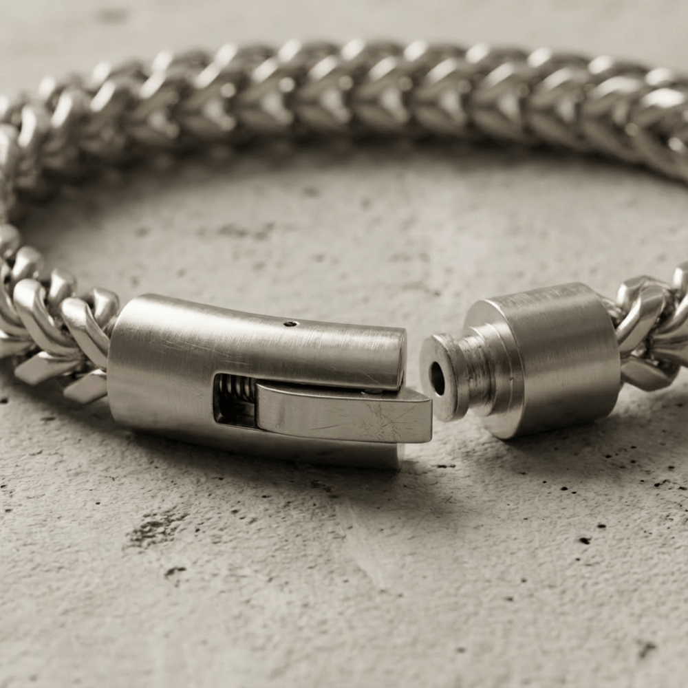 Gourmette Homme Luxe Bracelet Maille Franco Acier