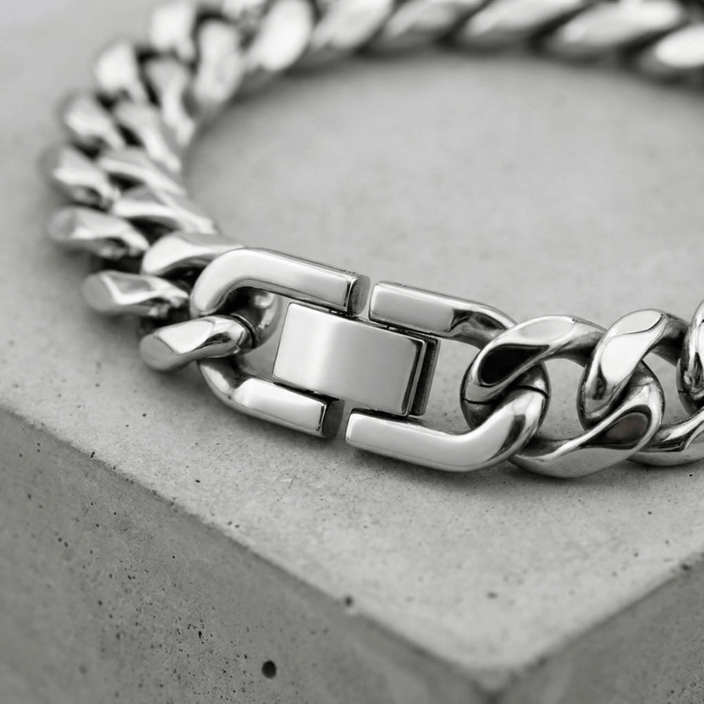Bracelet Gourmette Homme Argent Grosse Maille