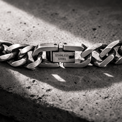 Gourmette Bracelet Homme Argent Maille Cubaine