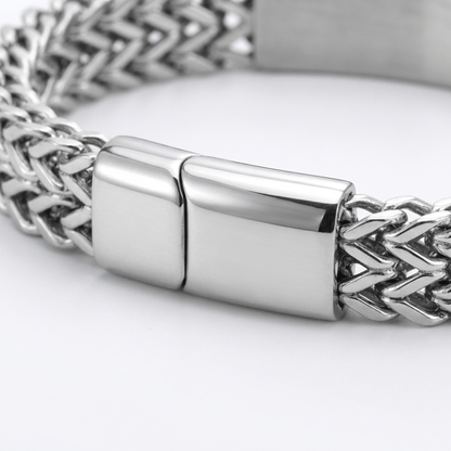Gourmette Homme Argent Personnalisée Grosse Maille Acier