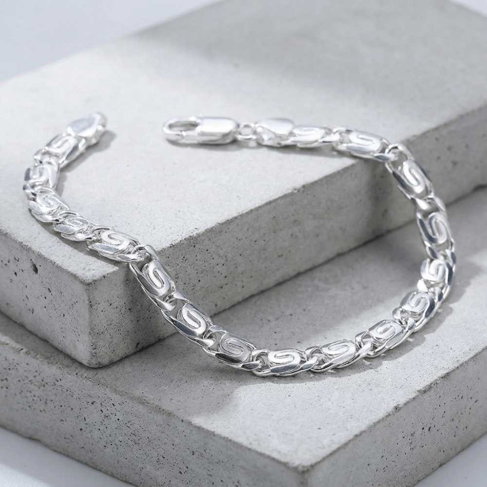 Bracelet Gourmette Homme Argent Maille Escargot