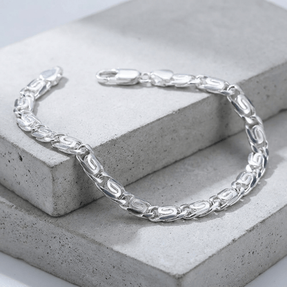 Bracelet Gourmette Homme Argent Maille Escargot