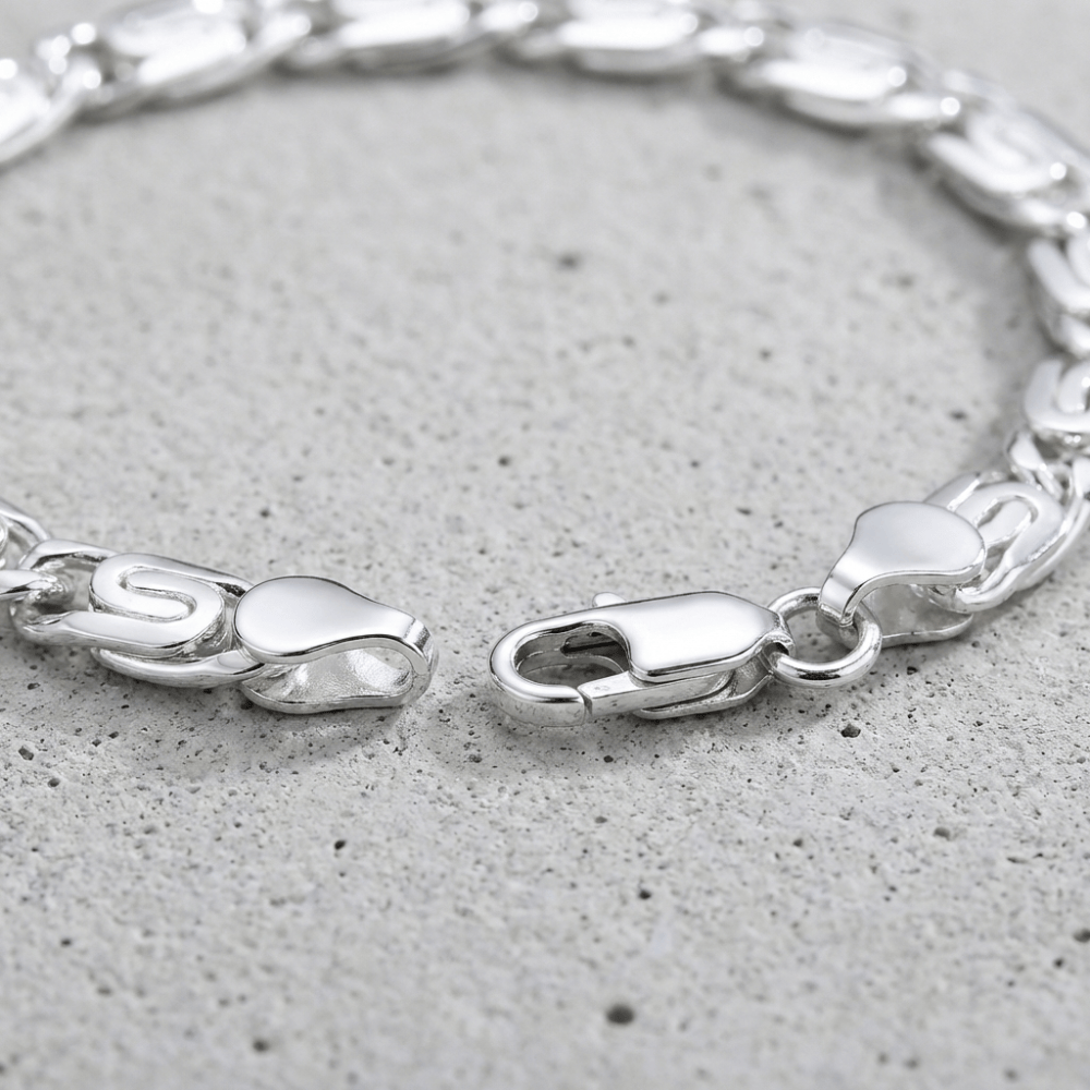 Bracelet Gourmette Homme Argent Maille Escargot