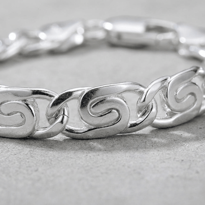 Bracelet Gourmette Homme Argent Maille Escargot