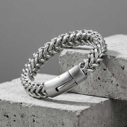 Gourmette Homme Luxe Bracelet Maille Franco Acier