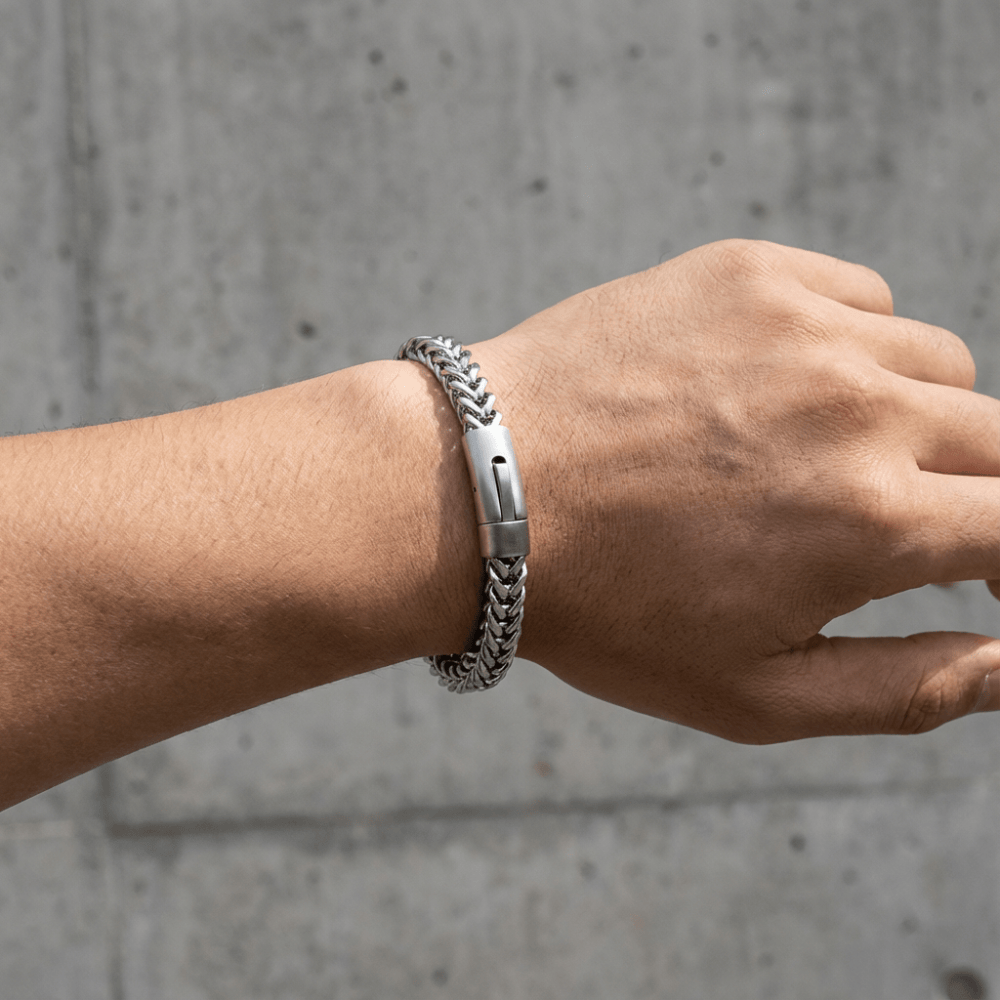 Gourmette Homme Luxe Bracelet Maille Franco Acier