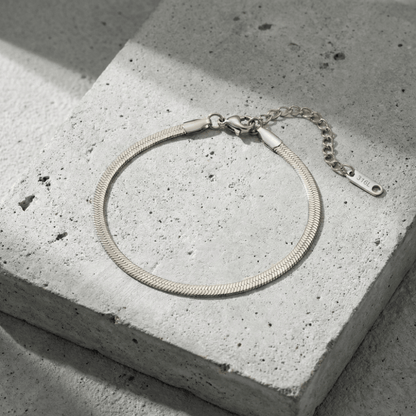 Gourmette Homme Plaqué Or Maille Serpent Bracelet Acier