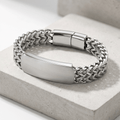 Gourmette Homme Argent Personnalisée Grosse Maille Acier