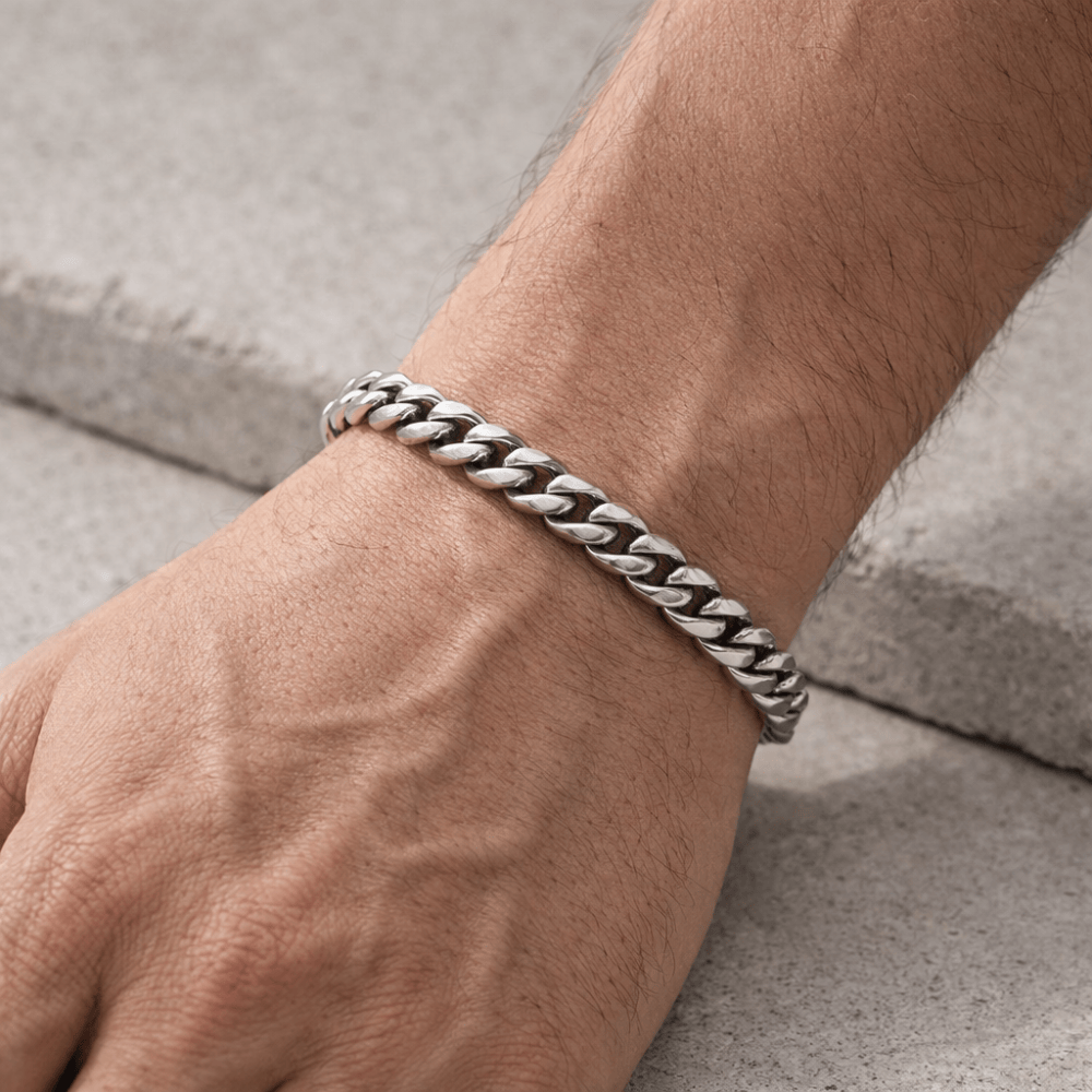Bracelet Gourmette Homme Chaîne Maille Acier Inoxydable