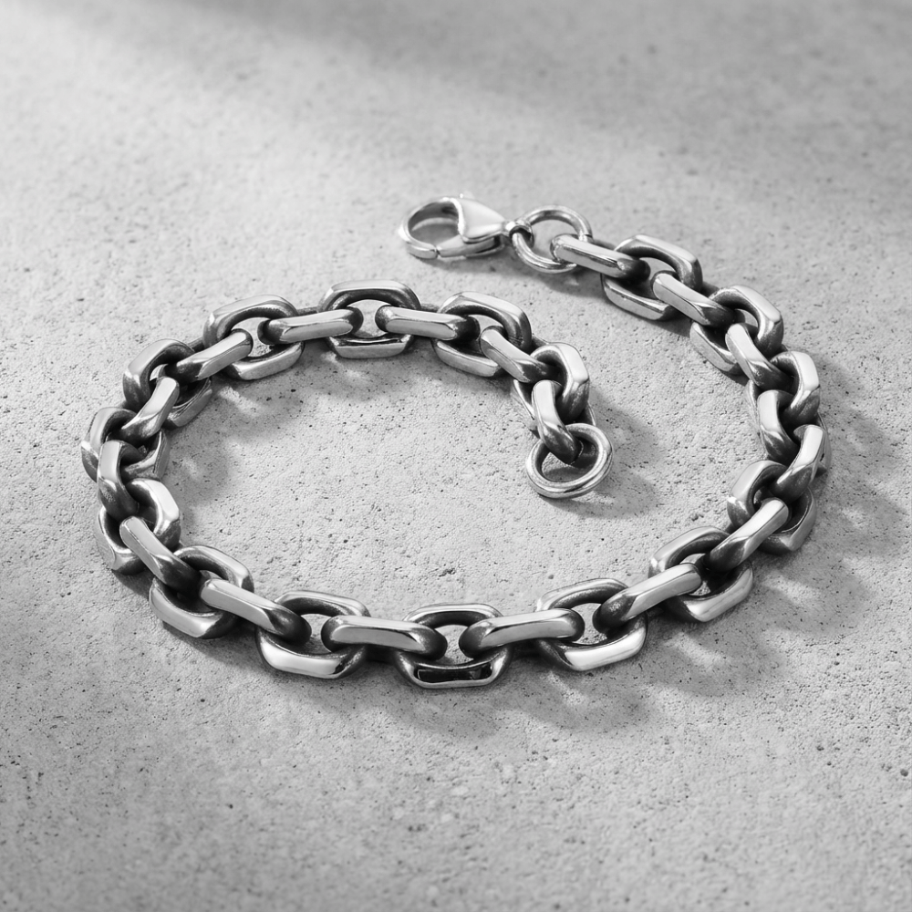 Bracelet Gourmette Homme Argent Maille Forçat