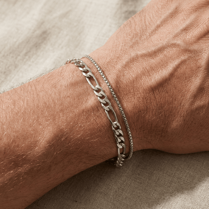 Gourmette Fine Homme Bracelet Double Chaîne
