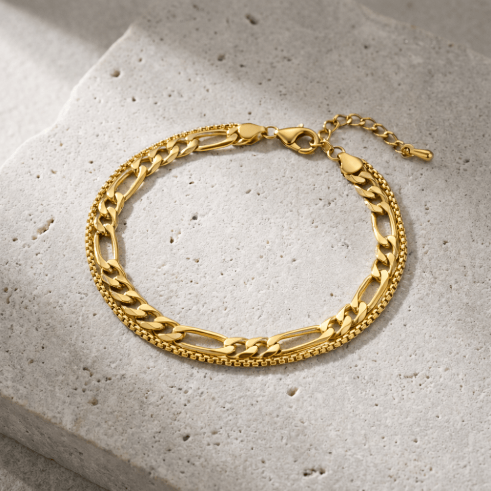 Gourmette Fine Homme Bracelet Double Chaîne