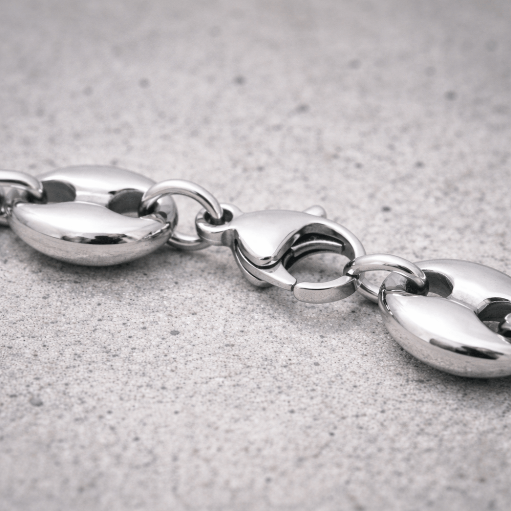 Gourmette Homme Grain de Café Bracelet Acier Inoxydable