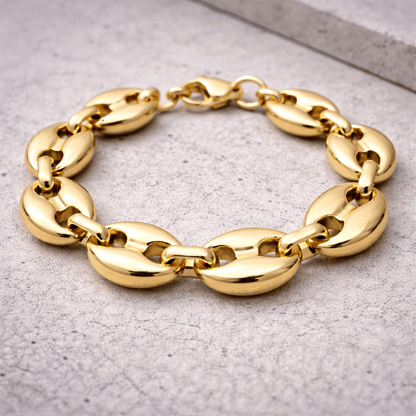 Gourmette Homme Grain de Café Bracelet Acier Inoxydable