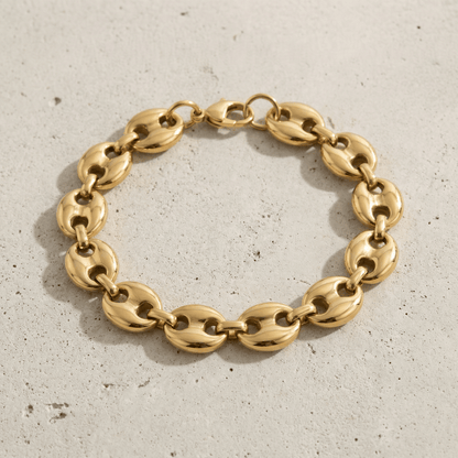 Gourmette Homme Grain de Café Bracelet Acier Inoxydable