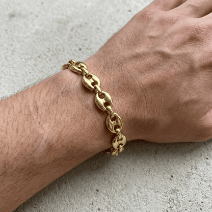 Gourmette Homme Grain de Café Bracelet Acier Inoxydable