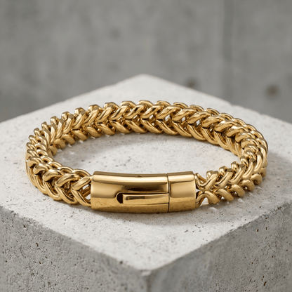 Gourmette Homme Luxe Bracelet Maille Franco Acier