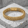Gourmette Homme Moderne Maille Tressée Bracelet Acier