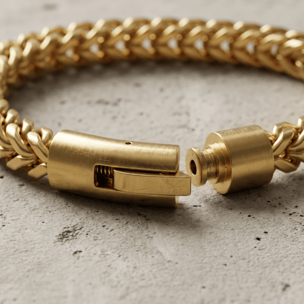 Gourmette Homme Luxe Bracelet Maille Franco Acier
