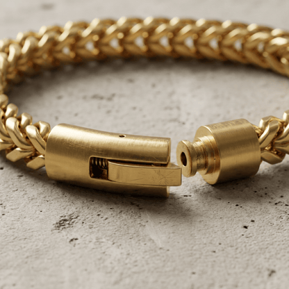 Gourmette Homme Luxe Bracelet Maille Franco Acier