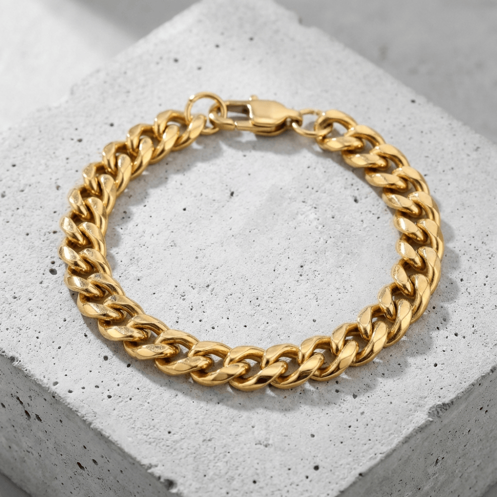 Bracelet Gourmette Homme Chaîne Maille Acier Inoxydable