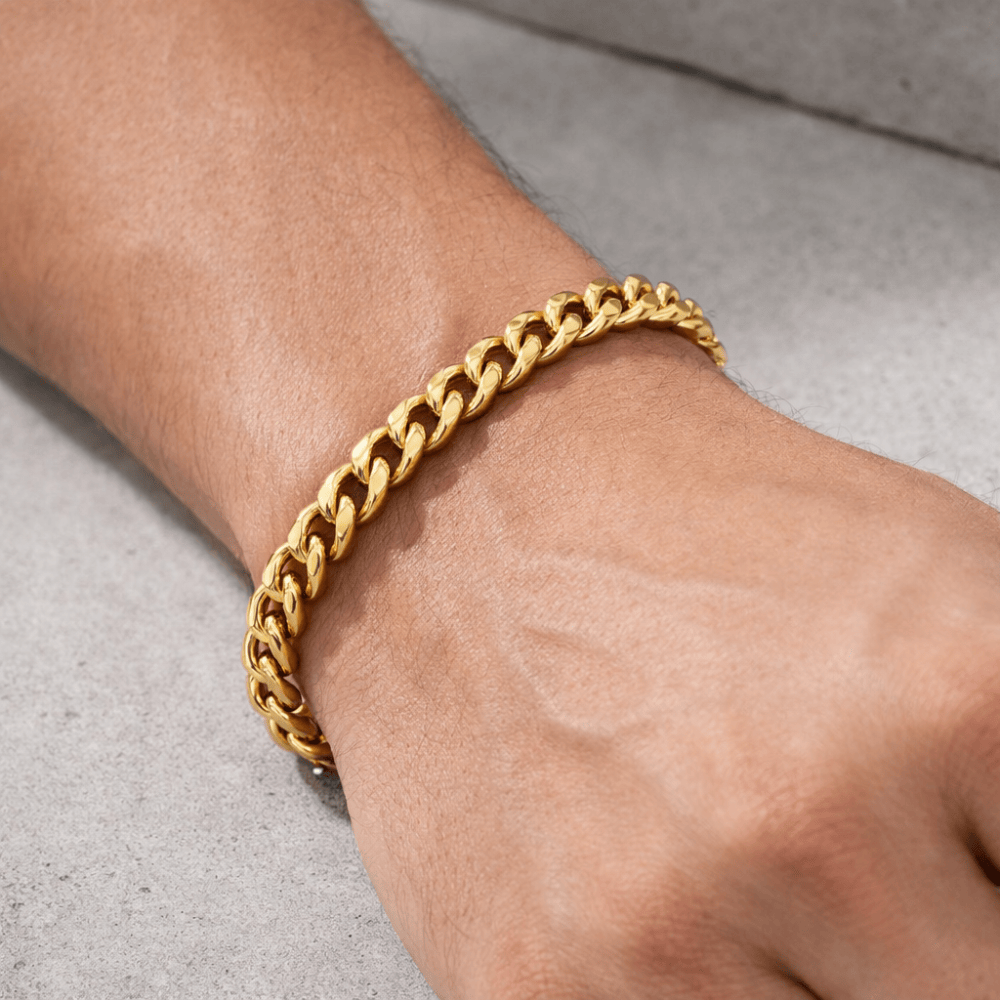 Bracelet Gourmette Homme Chaîne Maille Acier Inoxydable