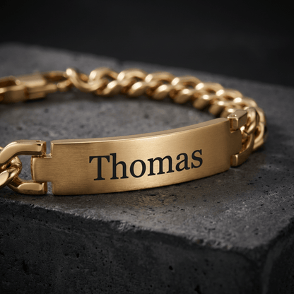 Gourmette Homme à Graver Prénom Bracelet Acier Inoxydable