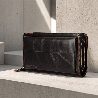 Grand Portefeuille Homme Cuir Véritable Personnalisé