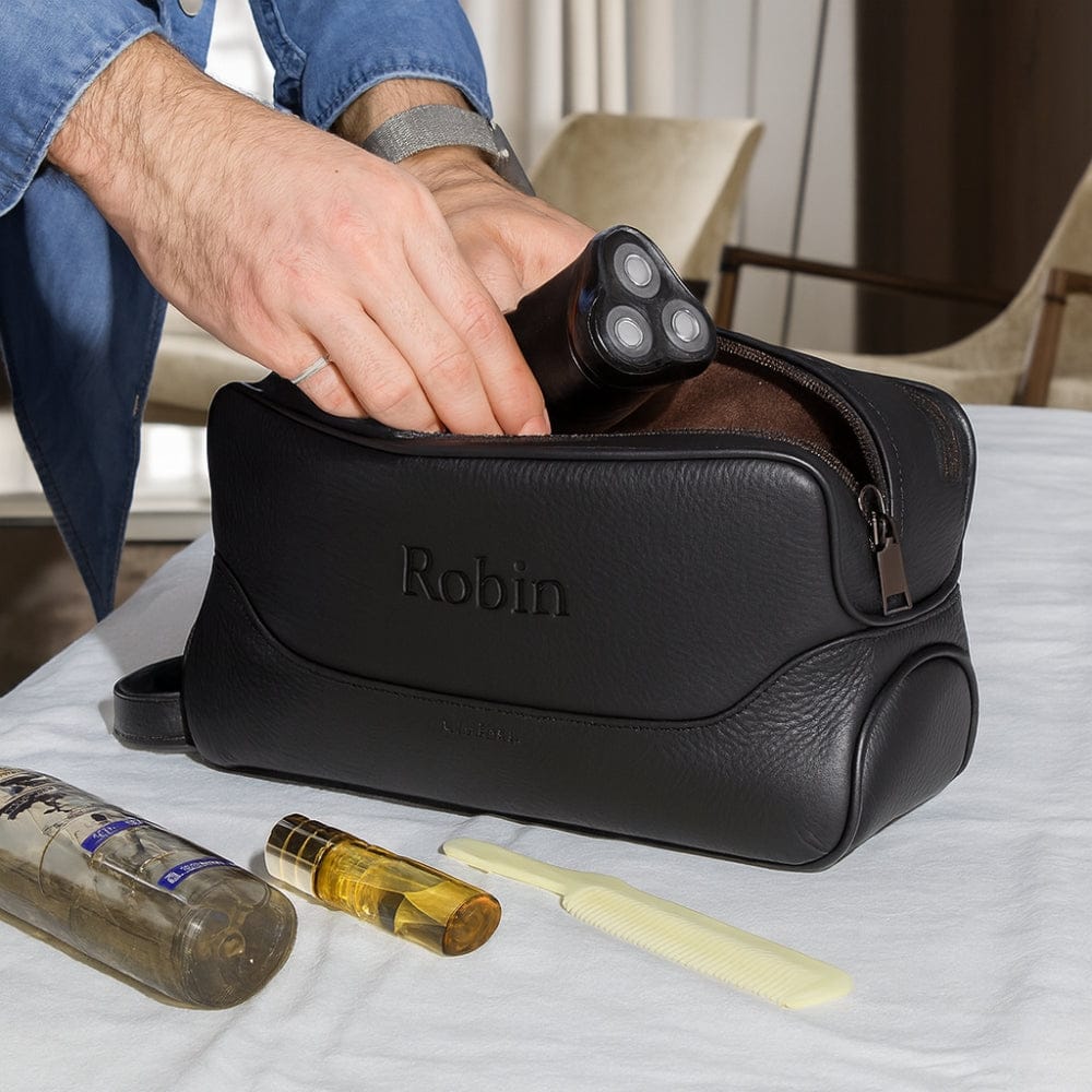 Grande Trousse de Toilette Cuir Homme - Personnalisable