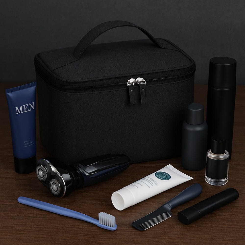 Grande trousse de toilette homme avec compartiments - Organisation optimale