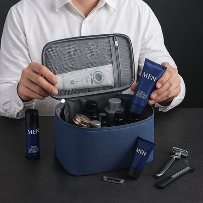 Grande trousse de toilette homme avec compartiments - Organisation optimale