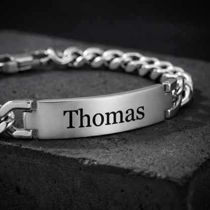 Gourmette Homme à Graver Prénom Bracelet Acier Inoxydable
