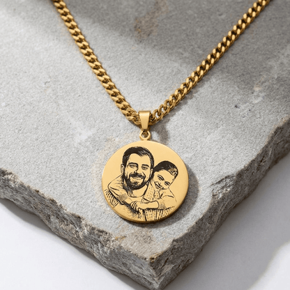 Collier Médaillon Photo Personnalisé Homme Acier