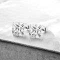 Boucles d'Oreilles Homme Carrées - Effet Diamant