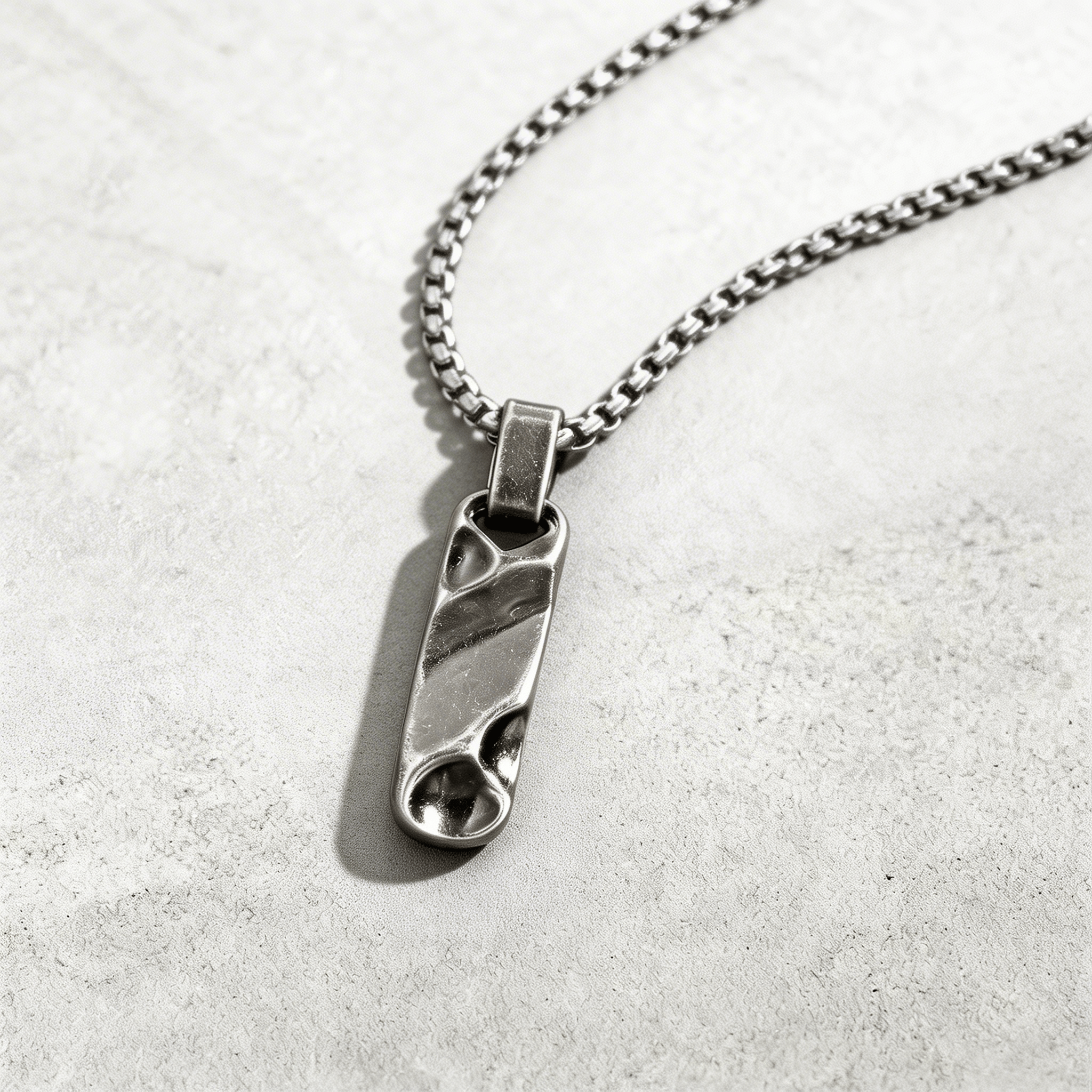 Collier Pendentif Homme Barre Acier Inoxydable