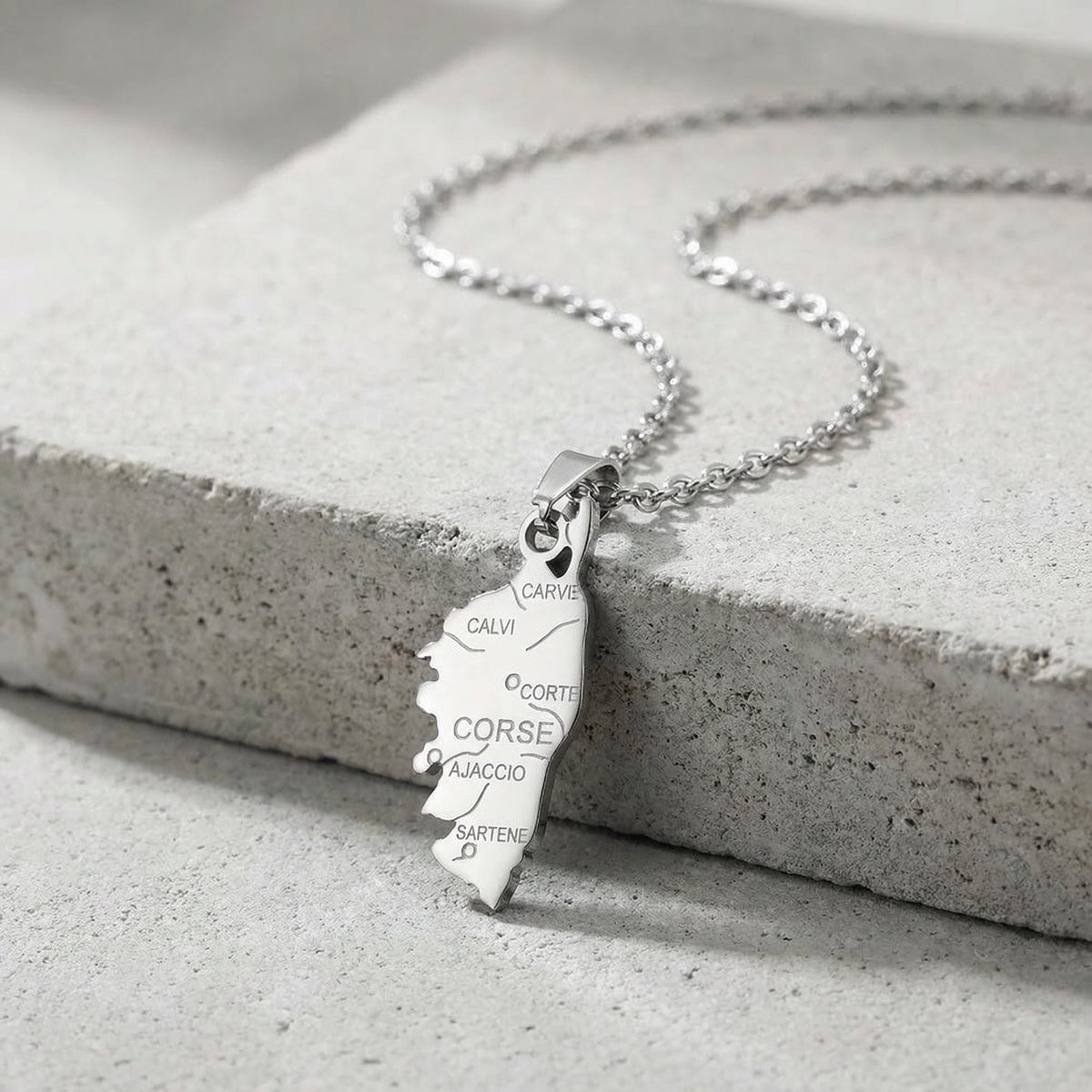 Pendentif Homme Corse Acier Inoxydable