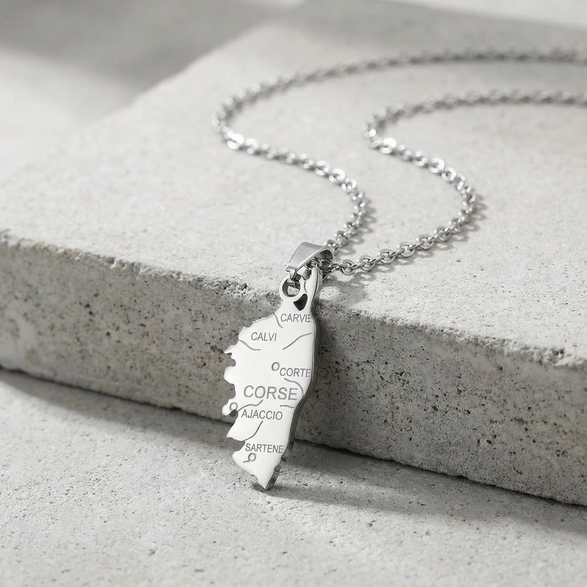 Pendentif Homme Corse Acier Inoxydable