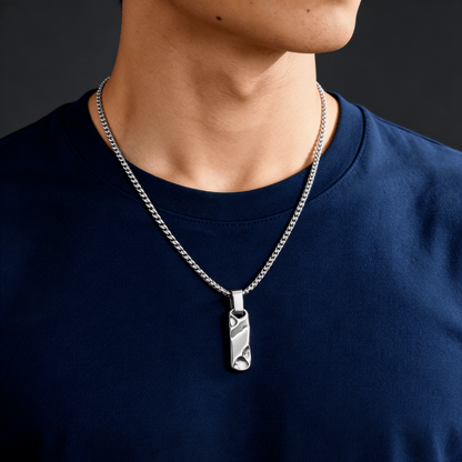 Collier Pendentif Homme Barre Acier Inoxydable