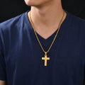 Chaîne et Pendentif Croix Homme Acier