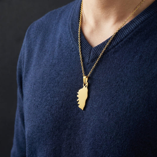 Pendentif Homme Corse Acier Inoxydable