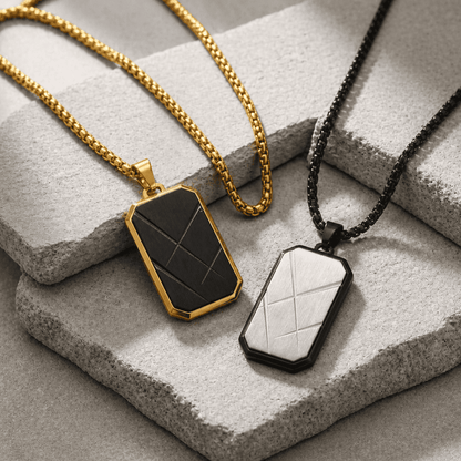 Collier Pendentif Homme Luxe Acier Inoxydable