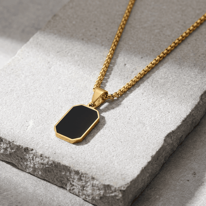 Pendentif Homme Noir Acier Personnalisable